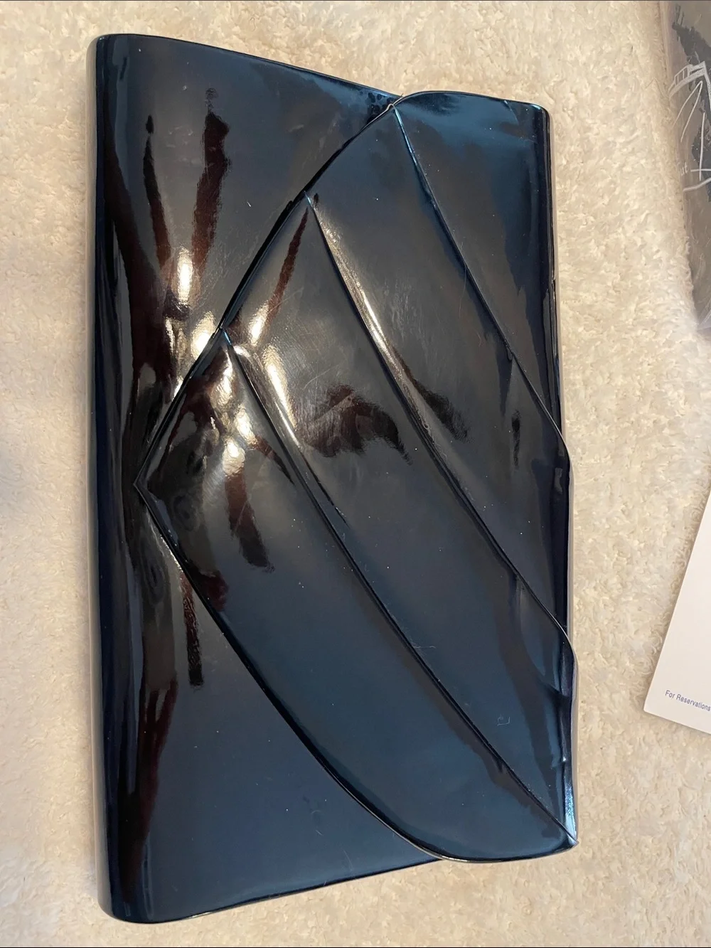 Women’s Black Patent Clutch missing strap